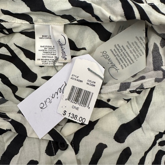 PEIXOTO Wild Zebra Josephine Cover Up One Size - Picture 6 of 8